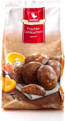 Produktbild von Weiss Früchtelebkuchen glasierte Braune Lebkuchen mit Schokolade 500g