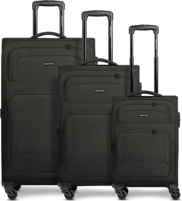 Produktbild von Smartbox, Kofferset 3-teilig, Polyester, 4 Leichtlaufrollen, mit Dehnfalte, 46x31x78cm, Edition 04