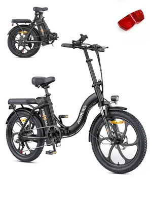Produktbild von HillMiles E Bike, skládací elektrokolo s 36V 13Ah baterií do 80-100km, 20 *3.0 palců, 7 rychlostí SHIMANO, 250W motor a 25km/h MilePort 1