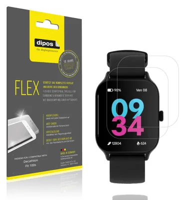 Image de 2x Film de protection d'écran pour Decathlon Fit100s, recouvre 100% de l'écran, dipos Flex
