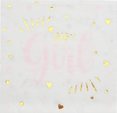 Produktbild von Servietten Girl / Boy zur Babyparty, 33x33cm, 3-lagig, 20 Stück, Gender:Girl