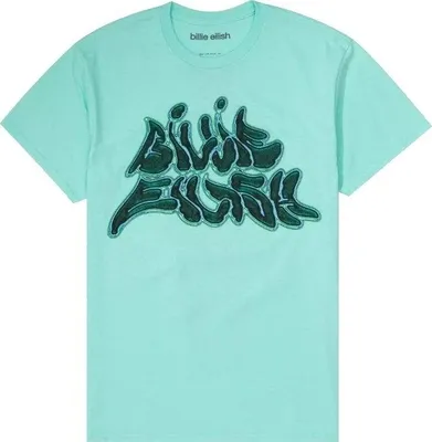 Obrázek produktu pro Billie Eilish Neon Logo Billie (Back Print) Tričko s krátkým rukávem Blue M