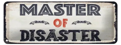 Produktbild von Blechschild Spruch 27x10 cm Master of disaster Schild