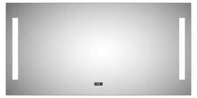 Produktbild von LED Badspiegel 120×60 cm, Alurahmen, Licht neutralweiß, Digitaluhr, IP24