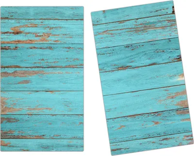 Produktbild von Spritzschutz Herdabdeckplatte Schneidebrett aus Glas Türkises Holz 2-Teilig (60x52cm)