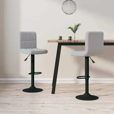 Produktbild von Maison Exclusive - Barhocker 2 Stk. Hellgrau Samt