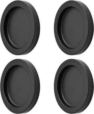 Produktbild von Möbelgriffe Set – 4 runde selbstklebende Griffe aus Aluminium schwarz