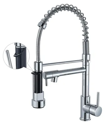 Immagine prodotto di Miscelatore da cucina estraibile, con arco alto, monocomando, in acciaio inossidabile, finitura cromata