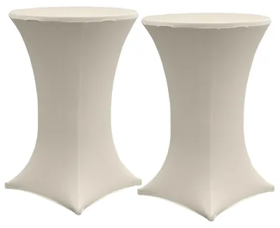 Produktbild von 2x Stehtischhusse 60 cm beige Tischdecke Husse Bistrotisch Partytisch Stretch