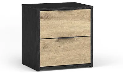 Produktbild von 2er-Set Nachtkonsole Upsala Nachtschrank 44x35x45cm mit Schubladen graphit / Eiche Artisan