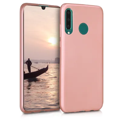 Produktbild von kwmobile Case kompatibel mit Huawei P30 Lite Hülle - Schutzhülle aus Silikon metallisch schimmernd - Handyhülle Metallic Rosegold