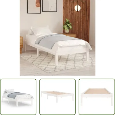Produktbild von The Living Store Massivholzbett Weiß 75x190 cm