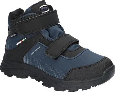 Produktbild von American Club Hl153 Kinder Winterstiefel Softshell mit Klettverschluss | Gefüttert mit Fleece | Wasserdicht, Rutschfest & Warm | hochwertig Winterschuhe Dunkelblau 33