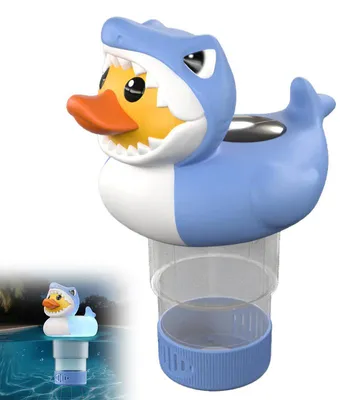 Produktbild von Solar Pool Chlor Schwimmer 1 Zoll Mini Chlor Dosierer Pool Schwimmer Duck Shark Design für Whirlpool und kleines Schwimmbecken