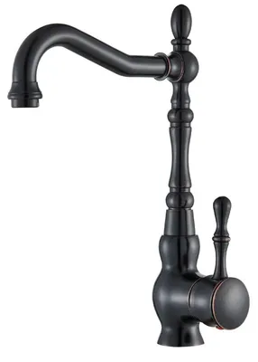 Produktbild von Waschtischarmatur Einhebelmischer Schwarz Antik Messing 360° schwenkbar Einlochmontage