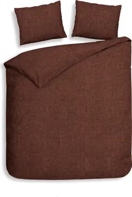 Produktbild von Heckett and Lane Franela Dbo 200 Brandy Brown Bettwäsche 1 x Bettbezug 200x220 + 2 x Kopfkissenbezug 70x60 Brandy-Brown Uni braun