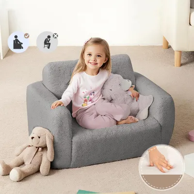 Zdjęcie produktu dla CAVEEN Sofa dziecięca 2 w 1, rozkładana sofa dziecięca, rozkładany fotel dla chłopców i dziewczynek, szary