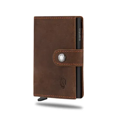 Produktbild von Santo Smart Wallet mit Münzfach | Kreditkartenetui Kartenhalter Geldbeutel | RFID Protection | aus Echtleder