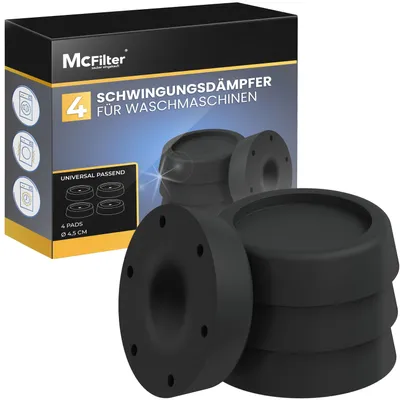 Produktbild von McFilter | 4 Stück Waschmaschinen Schwingungsdämpfer | 45mm, schwarz