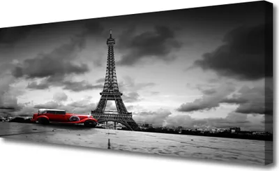 Produktbild von Tulup Leinwand-Bilder 125x50 Wandbild Canvas Kunstdruck Eiffelturm Auto Architektur