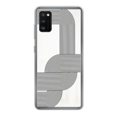 Produktbild von MuchoWow® Handyhülle Schutzhülle Hülle für Samsung Galaxy A41 Kunst - Schwarz - Weiß - Linie Silikon Softcase Handy Hülle - Mobiltelefon