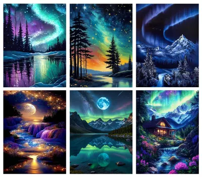 Image de Kit de peinture diamant comprenant 6 ensembles pour des projets créatifs