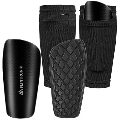 Imagen del producto de Protectores de tibia para fútbol, con puños elásticos, talla infantil, para practicar deporte