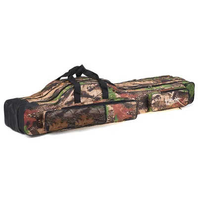Image de Sac de pêche 120 cm – Sac pliable à 3 compartiments pour cannes à pêche et accessoires