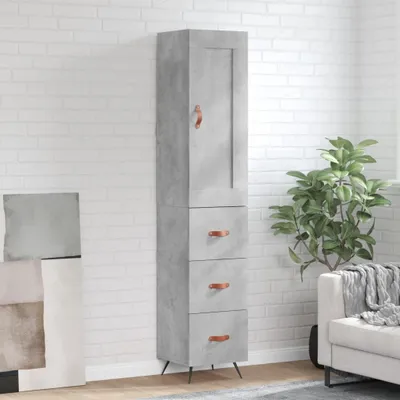Immagine prodotto di vidaXL Credenza grigio cemento 34,5x34x180 cm materiale a base di legno