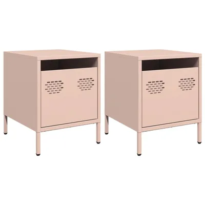 Produktbild von Nachttische 2 Stk. Rosa 35x39x43,5 cm Stahl