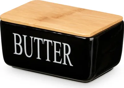 Immagine prodotto di Portaburro in Vetroceramica con scritta BUTTER, 10 x 16,5 x 8,5 cm, nero