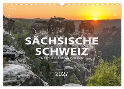 Zdjęcie produktu dla SZWAJCARIA SAKSOŃSKA – Bajkowa kraina nad Łabą (kalendarz ścienny na rok 2027, format DIN A3, poziomy), kalendarz miesięczny CALVENDO