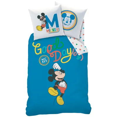Produktbild von Disney Mickey Mouse Bettbezug, Good Days - 140 x 200 cm + 63 x 63 cm - Baumwolle