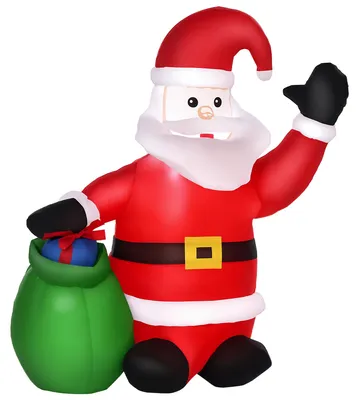 Produktbild von Weihnachtsdeko Aufblasbarer Weihnachtsmann Outdoor-Weihnachtsdekoration, inkl. Gebläse, 1,2 m, Rot + Weiß