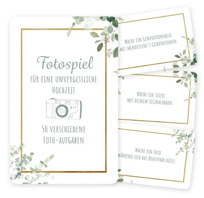 50 Fototaken für Hochzeit, Fotobox-Spiel für Gäste, Gästebuch-Zubehör