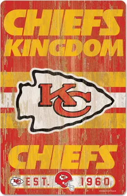 Produktbild von NFL Kansas City Chiefs Slogan Wood Sign Holzschild Holz 43x28cm Chiefs Kingdom