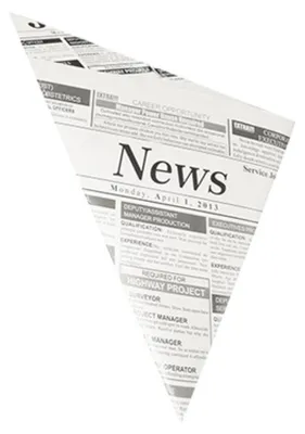 Produktbild von PAPSTAR Spitztüte "Newsprint" 270 x 190 x 190 mm