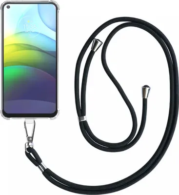 Produktbild von Handyhülle passend für Motorola Moto G9 Power Transparent ShockProof mit abnehmbarem Universal Lanyard - Schutzhülle Silikon ShockProof mit Lanyard - Smartphonics