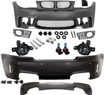 Produktbild von Bodykit Stoßstange vorne Hinten + Nebel Smoke passt für BMW 1er E82 E88 Serie & M-Paket nicht 1er M