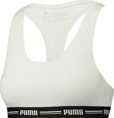 Immagine prodotto di PUMA Donna Iconic Racer Back Bra BRA Canotta SPORT-BH Bustier, Colore:Bianco, Taglia abbigliamento:L