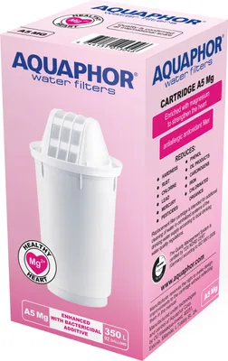 Produktbild von AQUAPHOR Filterkartusche A5 Mg Pack 1 - gegen Kalk & Chlor im Leistungswasser, mit Magnesium, passend für AQUAPHOR Provence, Prestige & Smile, hohe Filterkapazität (max. 350 l)