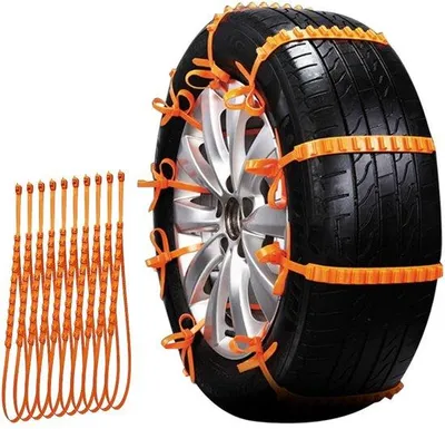 Zdjęcie produktu dla Łańcuchy przeciwpoślizgowe do SUV-ów, zestaw 10 sztuk, z nylonowymi żebrami, do pojazdów terenowych, samochodów osobowych i ciężarówek