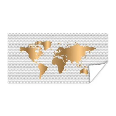 Obrázok produktu pre MuchoWow® Plagát - Mapa sveta - Zlato - Golf - 80x40