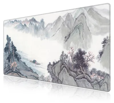 Immagine prodotto di Tappetino per mouse XXL con base in gomma antiscivolo, dimensioni 70x40x0,3 cm, superficie di alta qualità per scrivania, motivo: paesaggio 1