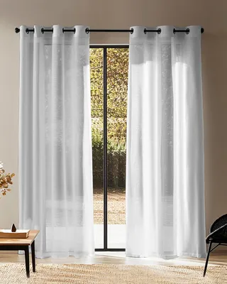 Produktbild von Fertigvorhang HOOMstyle - Voile - Transparent - Gardine mit Ösen - 140x270 cm - Grau
