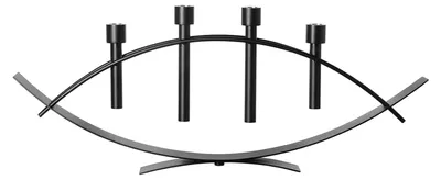 Produktbild von FINK Leuchter ARCO 4-flammig - Kerzenhalter aus Eisen, Aluminium, mattschwarz, für Stabkerzen Ø 3 cm, B 78,5 cm, H 30 cm