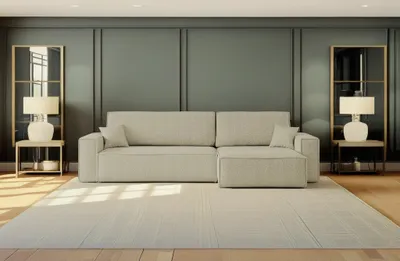 Produktbild von Kaiser Möbel Ecksofa mit schlaffunktion und bettkasten, Eckcouch BEST XL stoff Quelle Beige Rechts