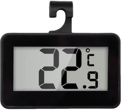 Immagine prodotto di Termometro digitale per frigorifero - Termometro digitale per congelatore - Termometro per frigorifero - Temperatura - Temperature - Nero - Digitale - da -30 a 60 gradi - Con gancio - CHPN