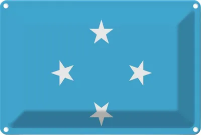 Produktbild von vianmo Blechschild 20x30 cm Mikronesiens Micronesia Flagge Fahne Wappen