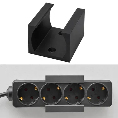 Produktbild von Wandhalterung Steckdosenleiste Universal Steckdosenhalter Halterung Steckdose Schwarz